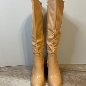 Perphy Nude Knee High Boots Size 7.5